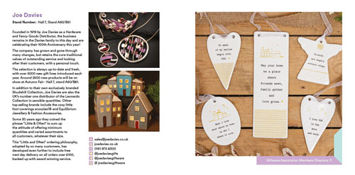 THE GIFTWARE ASSOCIATION AUTUMN FAIR DIRECTORY