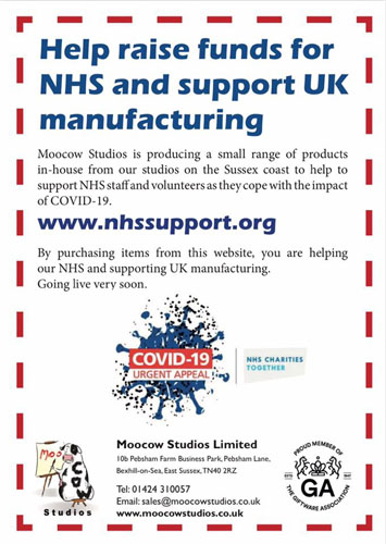 MOOCOW STUDIOS RAISING FUNDS FOR THE NHS AND SUPPORTING UK MANUFACTURING
